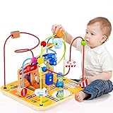 Large Wooden Bead Maze First Toddlers Learning Toy Activity Center Educational Toys for Baby (Activity Center)