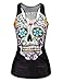Pink Queen Hot Women Skeleton Printed Sleeveless T Shirt Vest Tank Tops (Skull-4)