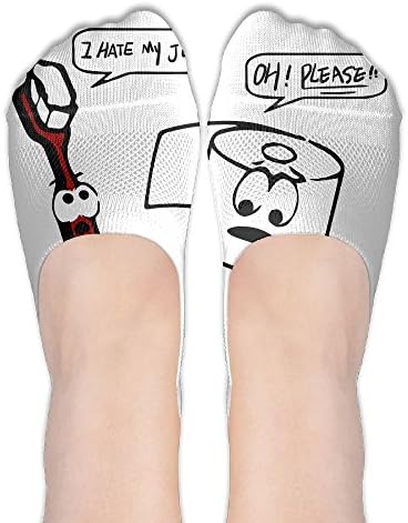 WHENLUCKY Hate My Job Toothbrush Boat Socks Cute Women Low Cut Ankle Socks Hose