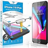 Power Theory iPhone 8 Plus/iPhone 7 Plus Glass Screen Protector [2-Pack] with Easy Install Kit - Premium Tempered Glass for 7Plus & 8Plus