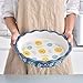 KINGSBULL HOME Pie Pan Porcelain Pie Dish Ceramic Pie Plate 10.5-Inch Teal Non-Stick Safe for Microwaves, Dishwasher, Ovens, Navy blue