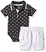 Calvin Klein Baby Boys 2 Pieces Short Set- Twill Shorts, Gray, 12M