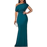 YMDUCH Women's Elegant Sleeveless Off Shoulder Bodycon Long Formal Party Evening Dress