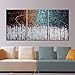ARTLAND Hand-Painted Color Forest 3-Piece Gallery-Wrapped Abstract Oil Painting On Canvas Wall Art Decor Home Decoration 36x72 inches