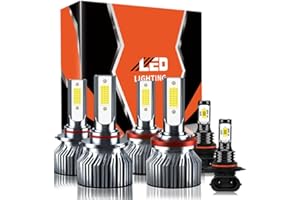 TXBILMOO Compatible For Ford F-150 2015-2023 High/Low Beam Fog Light Bulbs Kit, 32000LM 300% Brightness 6500K White with Cooling Fan, Plug and Play, Pack of 6