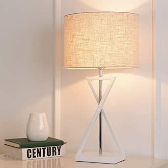 Lámpara de mesa LED con fuente de luz poste de luz blanca + cubierta de