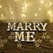 DELICORE Valentine Gift – Light Up Marry Me Sign with Warm White LEDs - Proposal Sign - Will You Marry Sign - Wedding Sign - Engagement Sign - Romantic Proposal – 4.21” Tall Silver Color - Marry ME