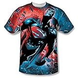 Superman Red Sun Sublimated Adult T-Shirt