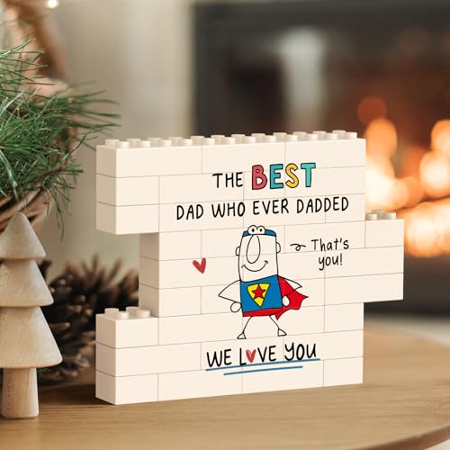 IDELTIME Fathers Day Dad Gifts - Daddy Plaque, Funny Dad Gifts for Dads Birthday Father Day Christmas, Home Desk Decor, Unique Daddy Birthday Card for Father New Step Papa