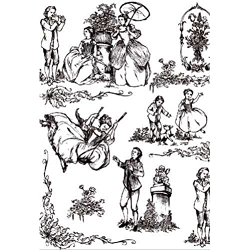 Decopatch - Ref FDA495O - Medieval Sketched Cartoon Effect Paper Pack - Each Sheet 30 x 40cm, Pack of 20 Paper Sheets - Best Used With Decopach Glue & Varnish, Black & White