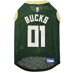 Pets First NBA MILWAUKEE BUCKS DOG Jersey, Large