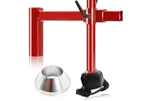 Upgraded Manual Tire Changer Duck Head Kit, Silver Cone, Bearings & Welded Design - Sturdy Carbon Steel Adapter for Most Car 