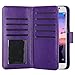 ULAK S6 Case, Galaxy S6 Case, S6 Wallet Case, Luxury Fashion PU Leather Case Magnet Wallet Folio 9 Card Multi-Slots Flip Cover for Women for Samsung Galaxy S6 (Purple)
