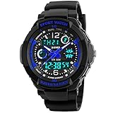 Takyae Children Kid Watches LED Digital Quartz Watch Boy And Girl Student Multifunctional Waterproof Wristwatches S - Blue