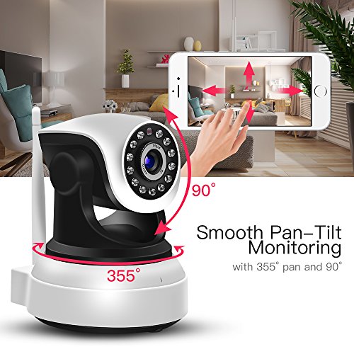 SDETER IP Camera 1080P HD Wireless Baby Monitor -Security Camera with PTZ ,Two-way Audio, Night Vision, home security camera system Motion Detection Indoor Camera