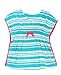 RuffleButts Little Girls Woven Kaftan Pom Pom Poncho Swimsuit Cover-Up