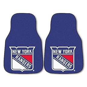 Fanmats 10473 NHL New York Rangers Front Row Nylon Carpet Car Mat - 2 Piece