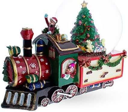 Bestpysanky 子供用 クリスマスツリー付き電車 ミュージカルスノードーム