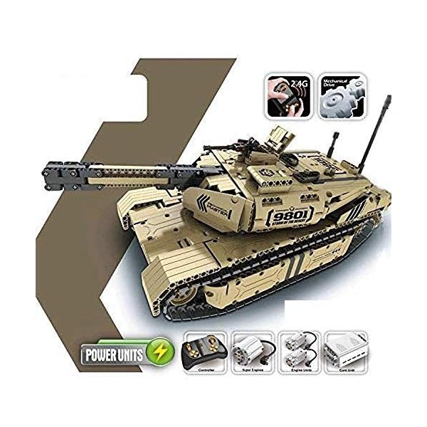 WEHOLY Ferngesteuertes Auto Spielzeug Militärischer Baustein RC Auto Zusammengebauter Panzer Ferngesteuertes Auto… – Bild 4