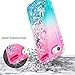 iPod Touch 7 Case, iPod Touch 5/6 Case with Premium HD Screen Protector for Girls, NageBee Glitter Sparkle Liquid Floating Durable Clear Cute Case for iPod Touch 7th/6th/5th Generation -Pink/Aqua