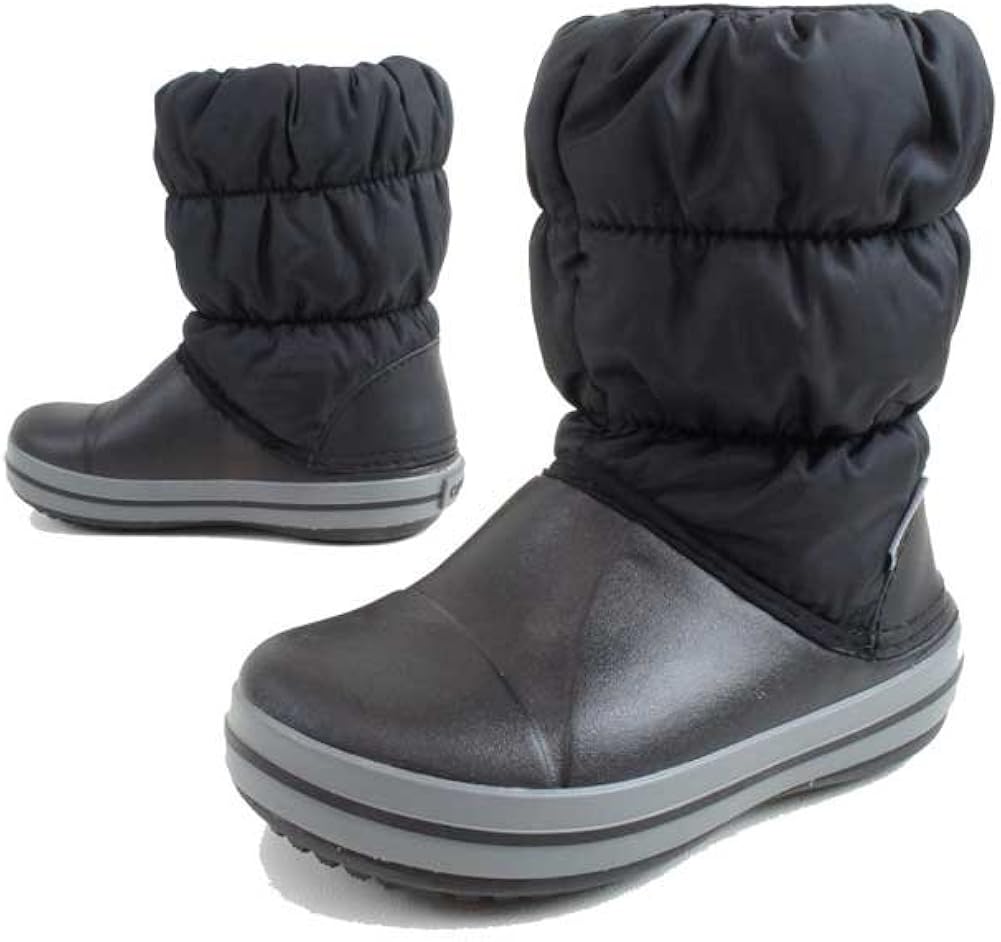 winter puff crocs