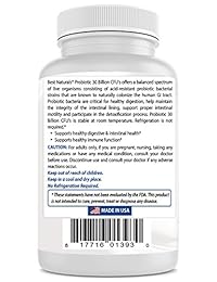 N°1 probiótico 10 cepas de 30 mil millones por vcap, estables, veganas, de Best Naturals, mejora...
