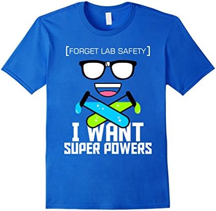 Men's Lab Safety Superpowers Science Geeky Tee Vision T-Shirt XL Royal Blue