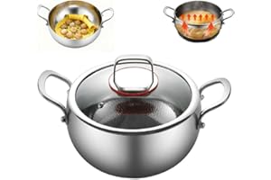 Soup Pot, Induction Compatible Nonstick Cooking Pot with Lid, Heavy Duty Titanium Hammered Design, Dishwasher Safe, Double Ha