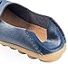 Serene Womens Dark Blue Leather Cowhide Casual Lace Up Flat Driving Shoes Boat Slip-on Loafers - Size 9