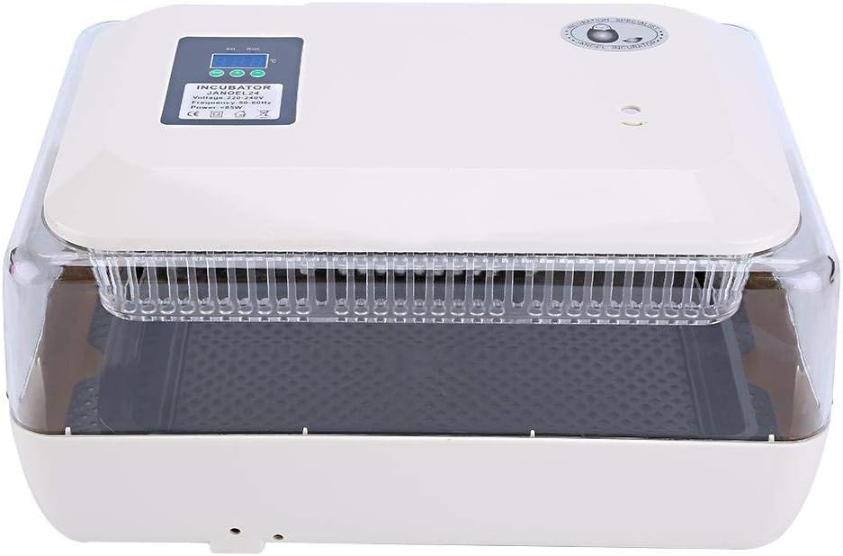 ZFF 24 Egg Incubator, Fully Automatic Egg-Turning Hatcher Digital Temperature Humidity Control for Chickens Ducks Birds