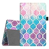 Fintie Folio Case for All-New Amazon Fire HD 8 Tablet (7th Generation, 2017 Release) - Slim Fit Premium Vegan Leather Standing Protective Cover with Auto Wake / Sleep, Moroccan Love