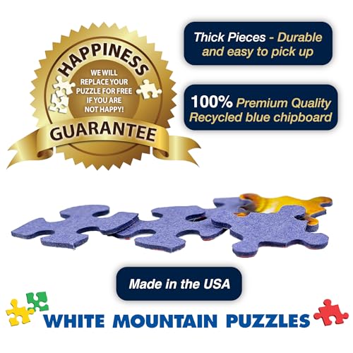 White Mountain 1000 Piece Puzzles for Adults Fun Vintage Collage Large Jigsaw Puzzle Gift for Seniors 24