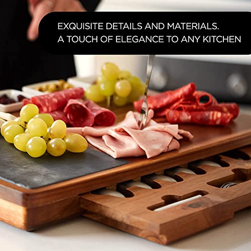 Premium Large Charcuterie Board Gift Set. Acacia Wood Luxury Cheese