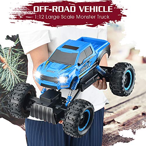 Double E RC Truck 2019 Updated 1/12 Scale Remote Control Car for All Adults & Kids Off Road RC Trucks Blue