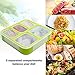 Bento Box, Fun Life Leak Proof Bento Lunch Box with 5 Portion Control Compartments, Includes Matching Insulated Lunch Bag, Ideal Box Lunch for Kids, Teens /Adults, Eco-Friendly (Green)