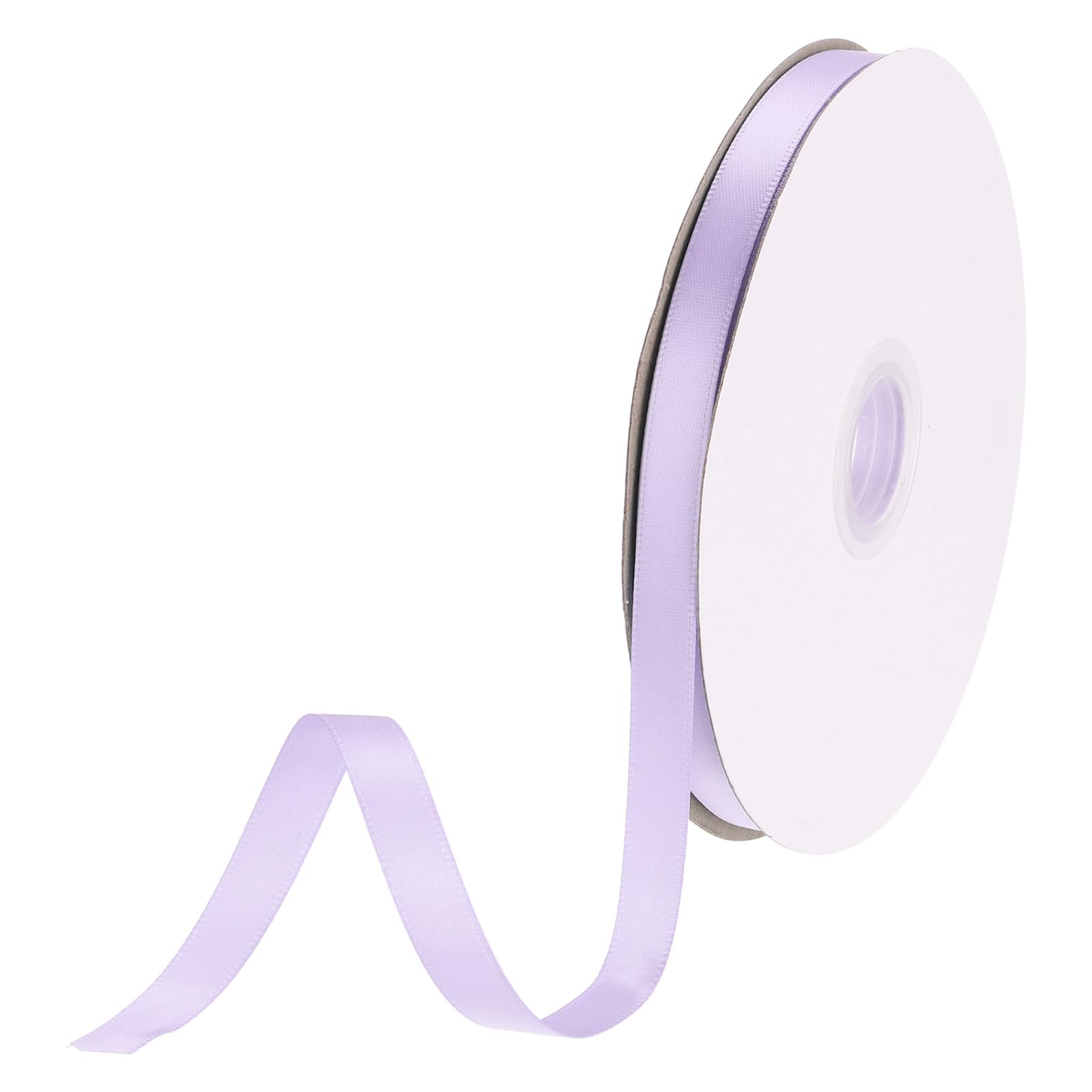 DMiotech 10mm Satin Ribbon 46m/150ft Thin Double Face Fabric Grosgrain Ribbon for Gift Wrapping Floral Hair Flower Bouquet, Light Purple
