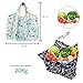leecoo Reusable Grocery Bags,Super Strong Heavy Duty Grocery Tote Foldable into Attached Pouch, Polyester Reusable Shopping Bags, Washable (FLAMINGO)
