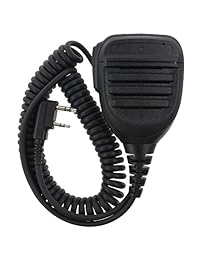 KENMAX Handheld Shoulder Police IP54 Micrófono de altavoz Micrófono con PTT para Walkie Talkie Radio Jamón Kenwood Baofeng Linton WOUXUN HYT TYT