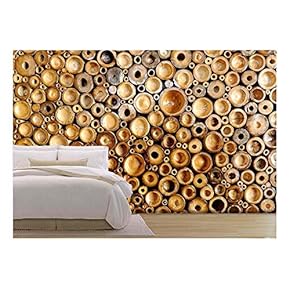 Bamboo Rods Wall as Texture or Background - Removable Wall Mural | Self-Adhesive Large Wallpaper - 66x96 inches