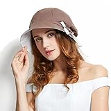 Afala Women Packable Beach Summer Hats Bucket Hats Cloche Hats, Lightweight Foldable For Travel Vacation (Brown)