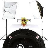 LITEBOX | LED Photography Lighting Kit in a Box (New) - Pair of LED Softbox Continuous Lighting with 2 Stands, 2 Portable Softbox Light Diffusers, and Travel Bag! - (DIMMABLE LIGHTS)