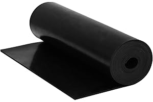 Neoprene Rubber Strips, 12" Wide x1/16 Thick x 4' Long Solid Rubber Sheets, Rolls & Strips for DIY Gaskets, Crafts, Supports,