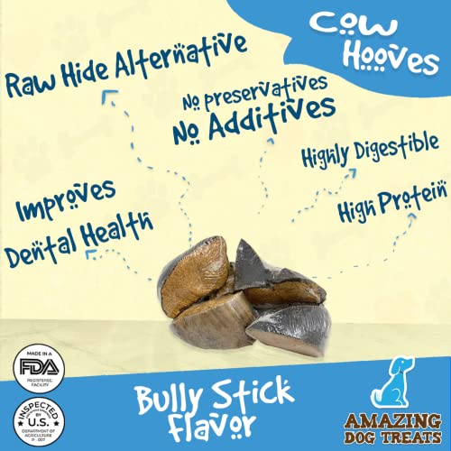 Bully Stick Stuffed Cow Hooves (10 Count) Filled Cow Hooves Beef