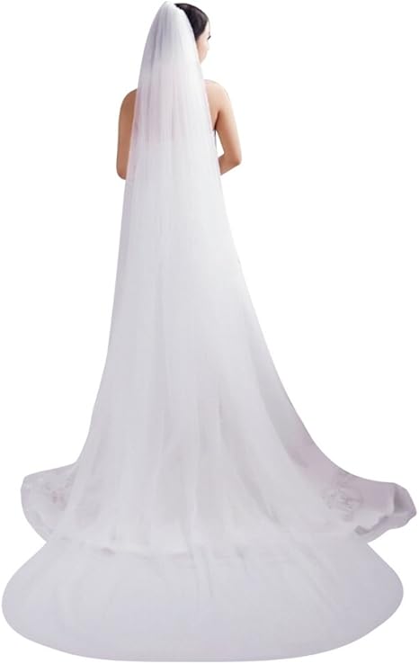 long white wedding veil