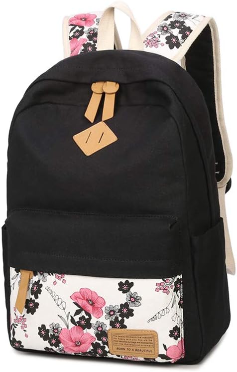 Canvas School Backpacks，Colorful Girls'Backpacks，Fashion Backpack Colorful shopping Bags Travel Pack for Backpack Laptop Shoulder Bag Pencil Case（Boens）