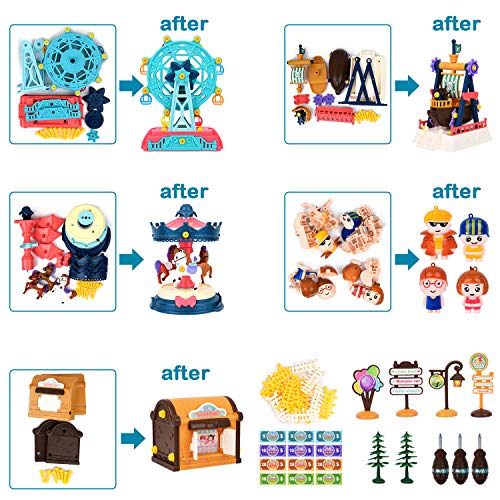 STEM Toys, DIY Toy Building Sets Amusement Park with Tool (203 Pcs), Educational Construction Engineering Building Blocks Toys Set for 3 4 5 6 Year Old Boys & Girls | Best Birthday Gifts for Kids