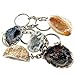 1 (One) Raw Half Geode Druzy with Silver Plated Keychain Rock Paradise Exclusive With Certificate of Authenticity (AM2B7-07)