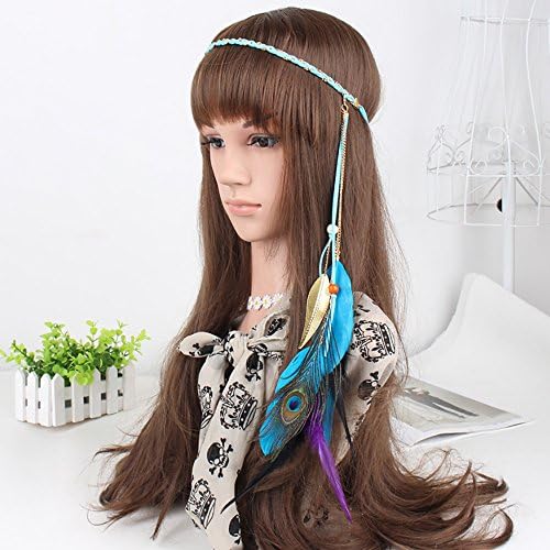 Sjalive New Ethnic Vintage Women Bohemian Feather Tassel Hippie Boho Headdress Hair Band Headpiece Head Band 1PC for Girl/Women (Style1)