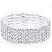 Malltop Luxury Women Bridal 5 Layer Crystal Rhinestone Elastic Bangle Bracelet