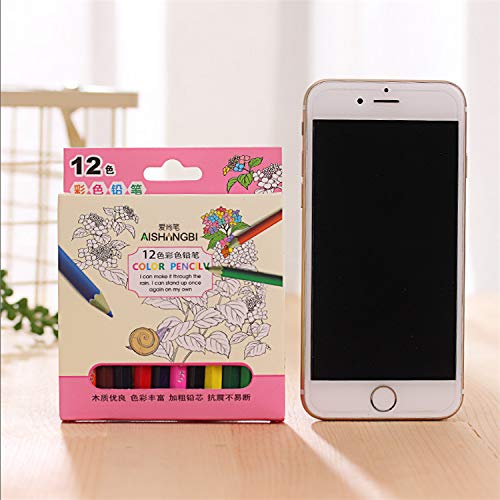 12 Color Small Pencil Wood Cased Graphite Pencils Sets Wooden Pencil HB Drawing Penci Painting Pen Color Lead Pencil for Exams School Office Drawing and Sketching - Thumbnail 3